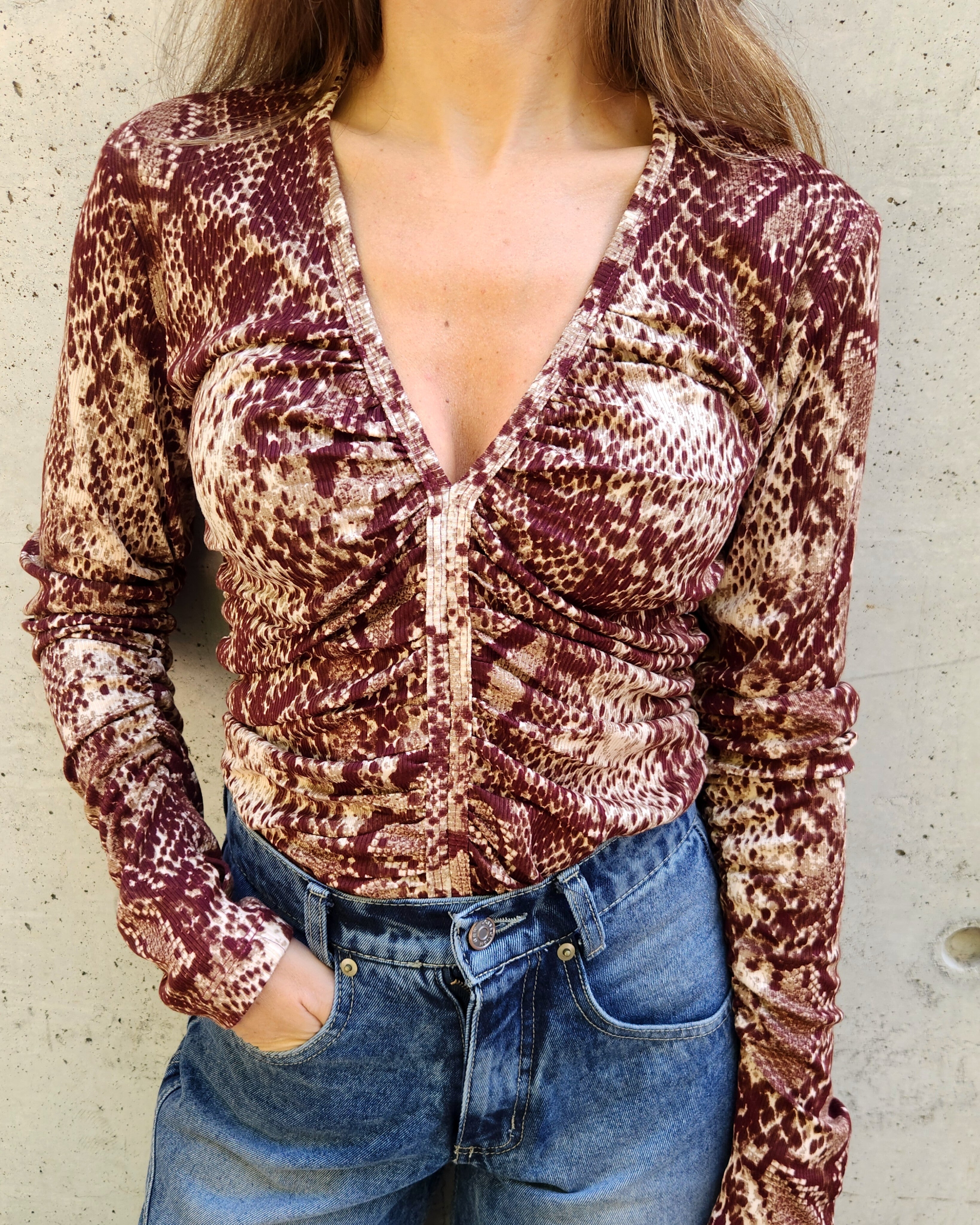 POLERA JULIETTE PRINT BURDEO