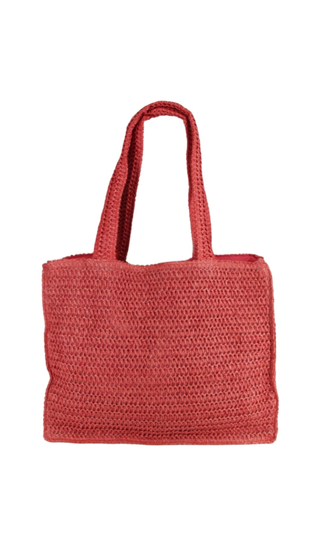 TOTE BAG RAFIA ROJO