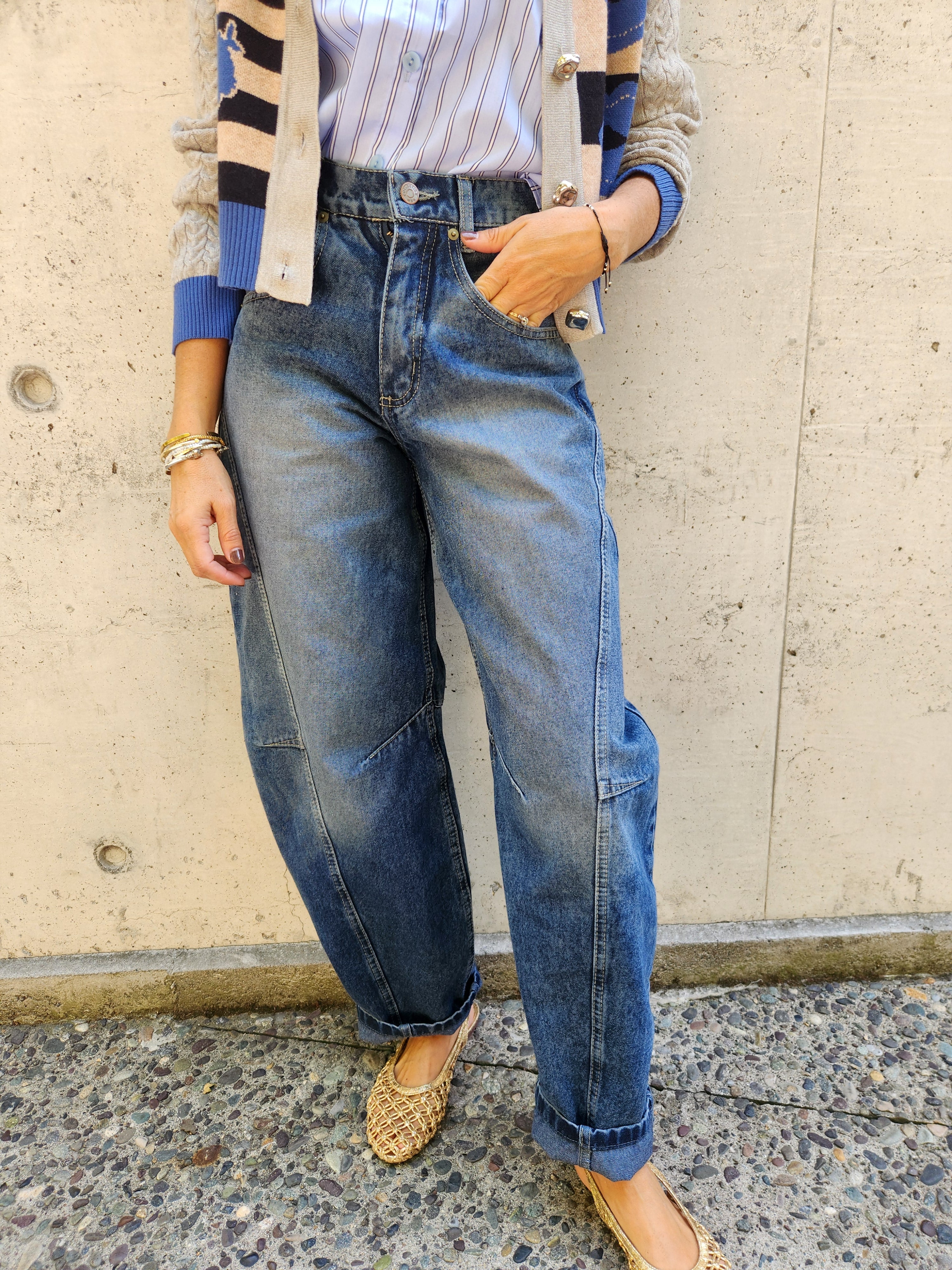 JEANS BALLOON CORTES AZUL