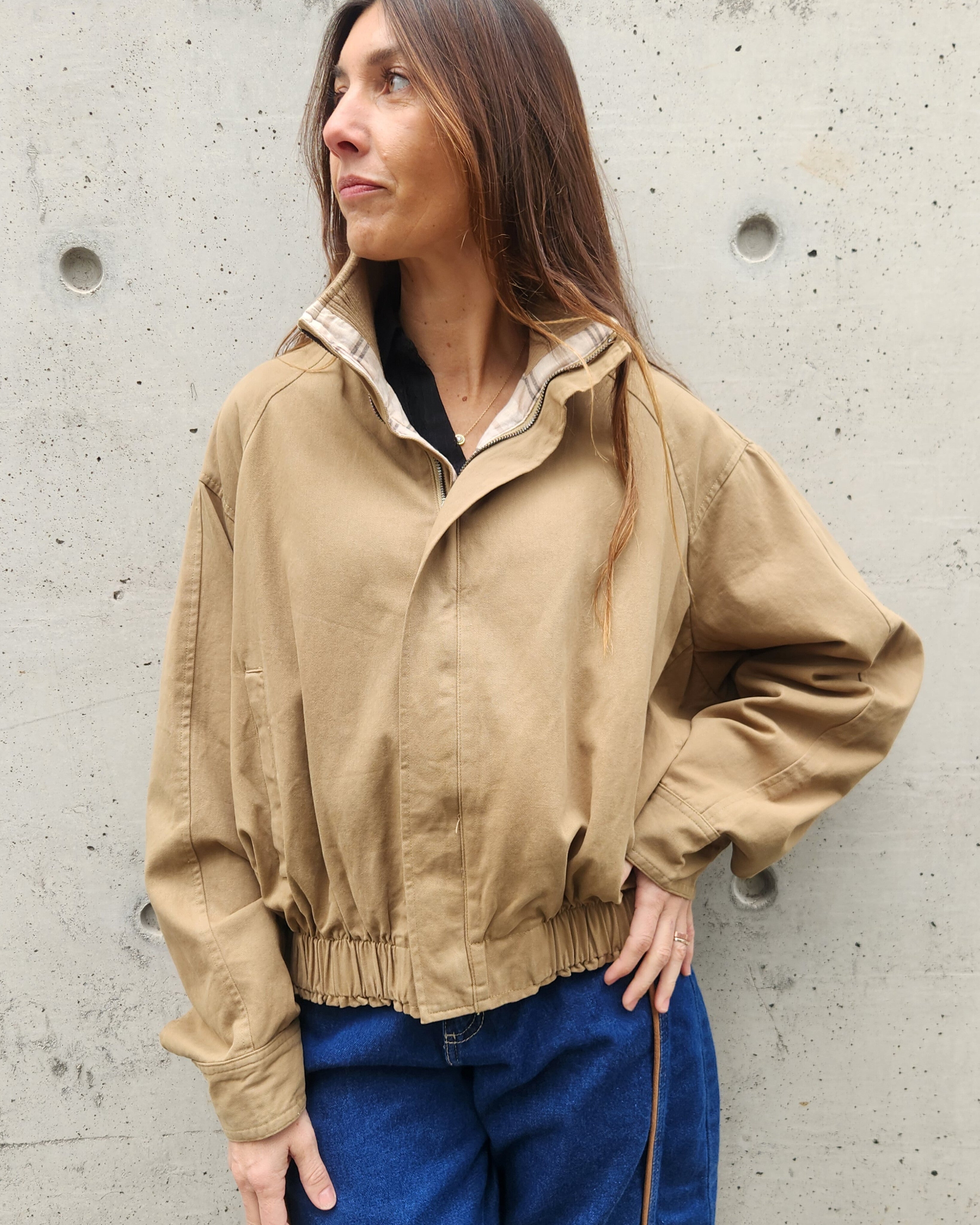 CHAQUETA BEIGE ESCOCES